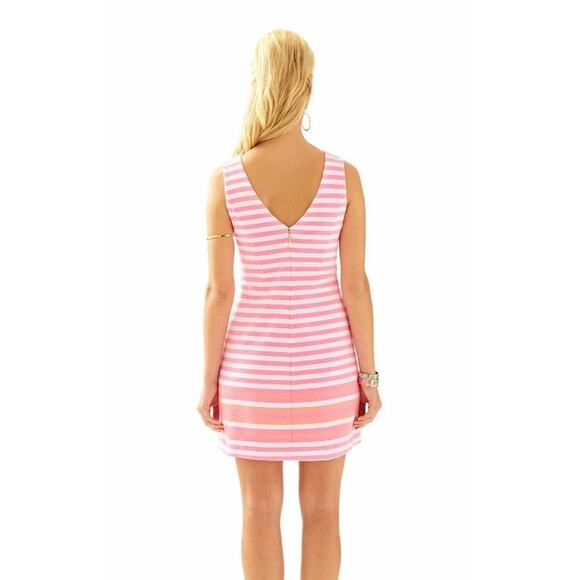 Lilly Pulitzer Womens Eden Mini Shift Dress Tropical Pink Pout Striped Summer XL - Picture 2 of 10